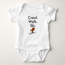 Crawl Walk Ski Skiier Skiing Baby Bodysuit Crawl Walk Ski Skiier Skiing Baby Bodysuit