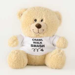 CRAWL WALK SMASH cute badminton teddy bear gift