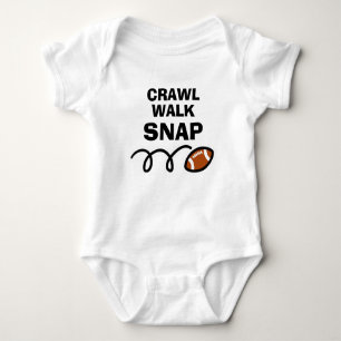 CRAWL WALK SNAP Cute american football sports Baby Bodysuit