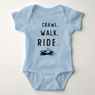 Crawl Walk Snowmobile Riding Snowmobiling Baby Bodysuit