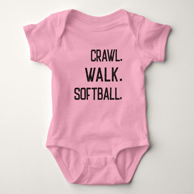 Crawl Walk Softball, Future Softball Player Baby Bodysuit (Front)