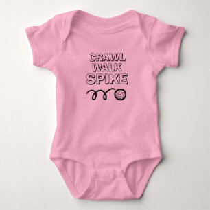 Crawl Walk Spike funny volleyball baby bodysuit