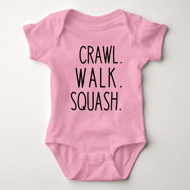 Crawl Walk Squash Sports Baby Bodysuit (Front)