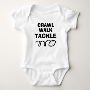CRAWL WALK TACKLE rugby bodysuit for new baby
