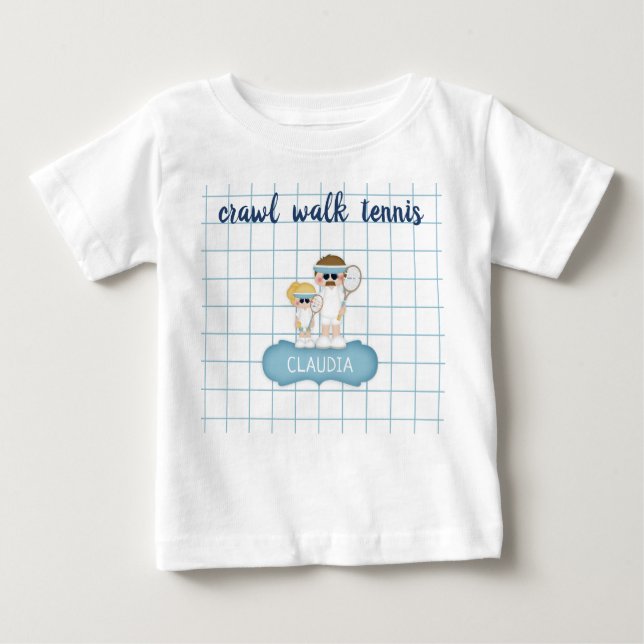 Crawl Walk Tennis Baby Tshirt (Front)
