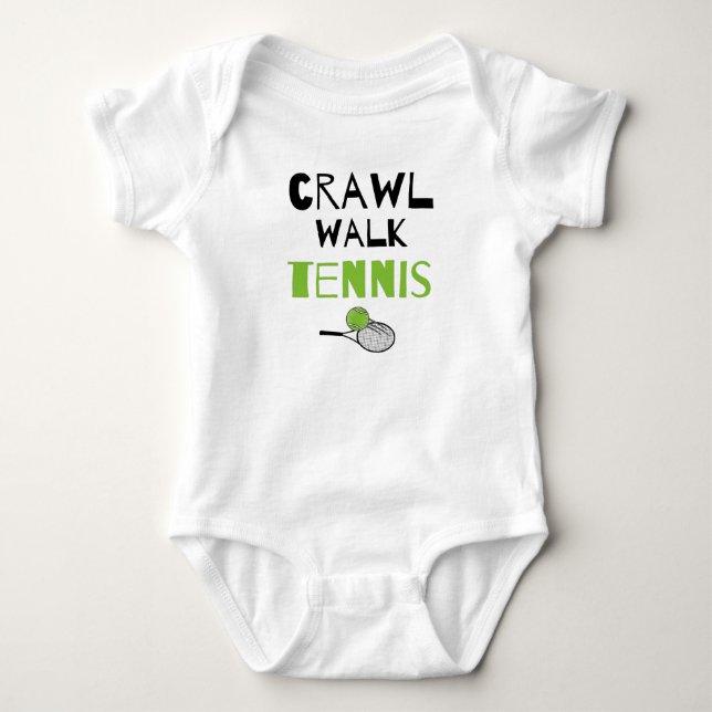 Crawl Walk Tennis Cute Little Tennis Buddy Baby Bodysuit (Front)