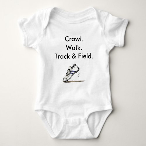 Crawl Walk Track and Field Spikes Baby Bodysuit