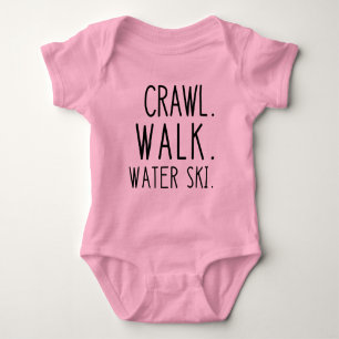 Crawl Walk Water Ski, Waterskiing Baby Bodysuit