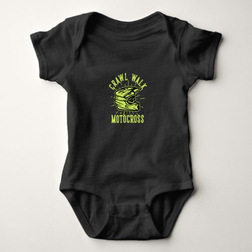 crawl walk with motocross helmet baby bodysuit