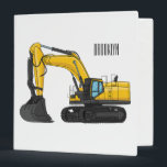 Crawler excavator cartoon illustration 3 ring binder<br><div class="desc">Crawler excavator cartoon illustration</div>