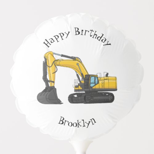 Crawler excavator cartoon illustration balloon