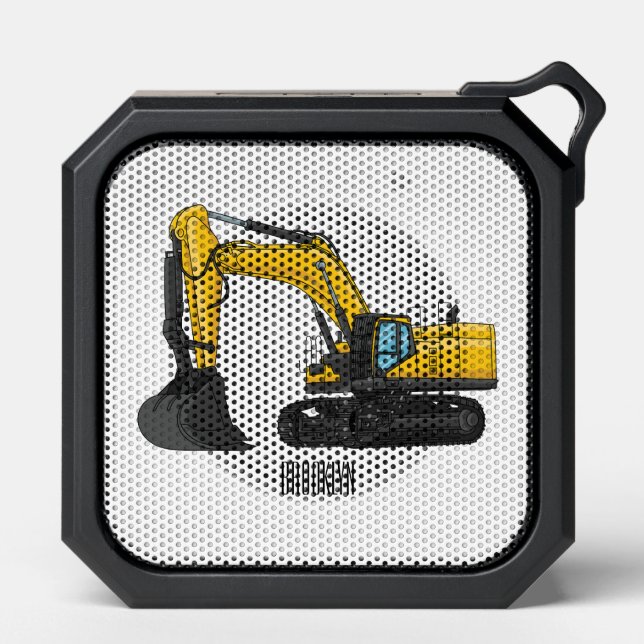 Crawler excavator cartoon illustration bluetooth speaker (Front)
