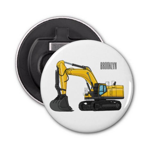 Crawler excavator cartoon illustration bottle opener