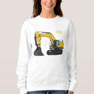 Crawler excavator cartoon illustration sweatshirt