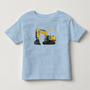 Crawler excavator cartoon illustration toddler t-shirt