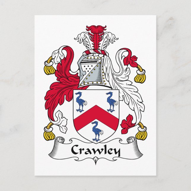 Crawley Family Crest Postcard (Front)