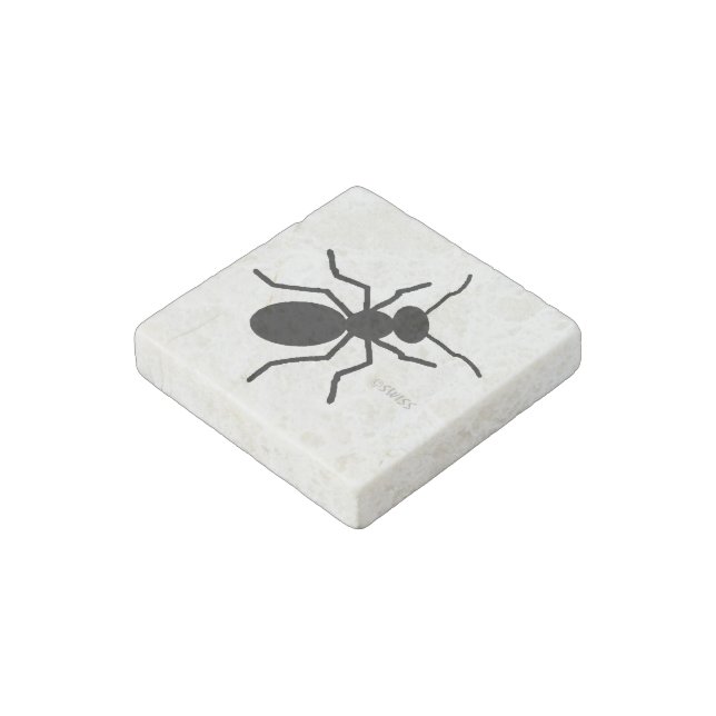 Crawling Big Black Ant Stone Magnet (Angled)