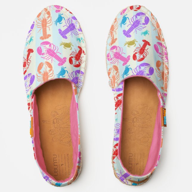 Crawling Crustaceans Pastel Pattern Espadrilles (Front)