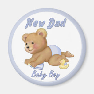Crawling Teddy - New Dad of Boy - Customize Magnet