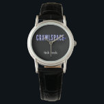 Crawlspace Watch<br><div class="desc">Never again will you be late coming back from a stakeout with this snappy watch featuring the Crawlspace logo. Also a perfect gift for that special citizen detective in your life!</div>