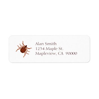 Crawly Realistic Tick Illustration Label by warrior_woman at Zazzle