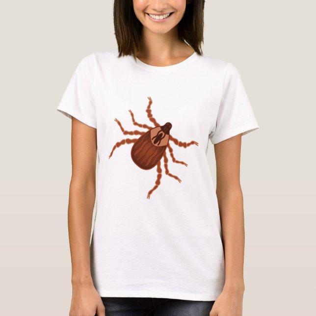 Crawly Realistic Tick Illustration T-Shirt (Front)