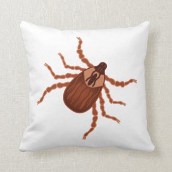 Crawly Realistic Tick Illustration Throw Pillow by warrior_woman at Zazzle