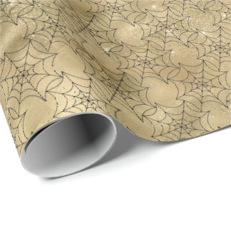 Crawly Spider Web Halloween Pattern Wrapping Paper