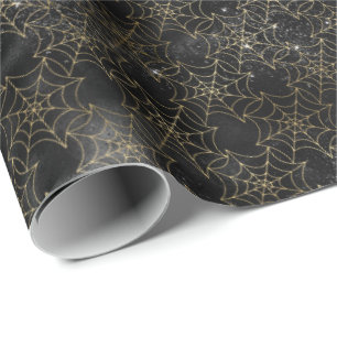 Crawly Spider Web Halloween Pattern Wrapping Paper