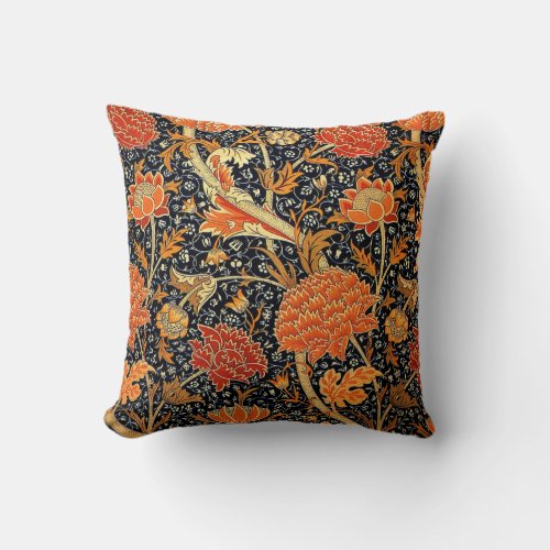 Cray a beautiful William Morris vintage design Throw Pillow