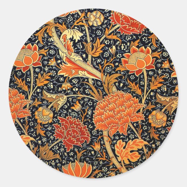 Cray, a William Morris pattern, Classic Round Sticker (Front)