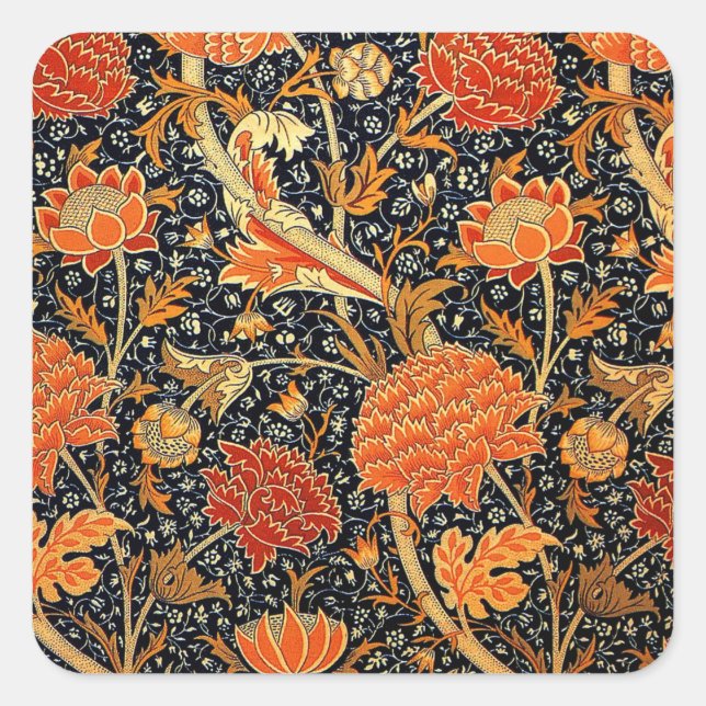 Cray, a William Morris pattern, Square Sticker (Front)