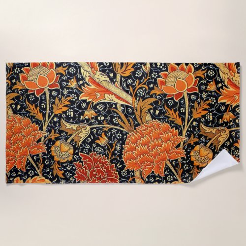 Cray a William Morris vintage pattern Beach Towel