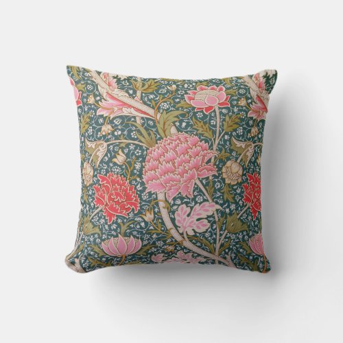 Cray _ Art nouveau floral print by William Morris Throw Pillow