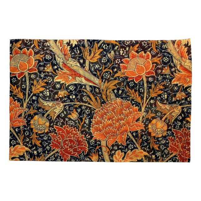 Cray, colorful William Morris pattern Pillow Case (Back)