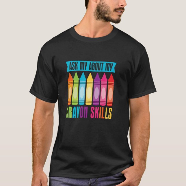 Cray Colors Child Art - Crayon T-Shirt (Front)