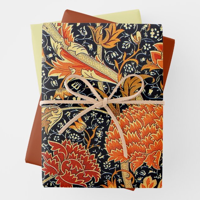Cray, Cray Reddish-Orange, Cray yellow, Wrapping Paper Sheets (In situ)