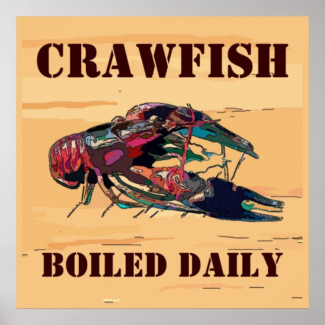 Crayfish Crawfish Wood Look Sign (Front)