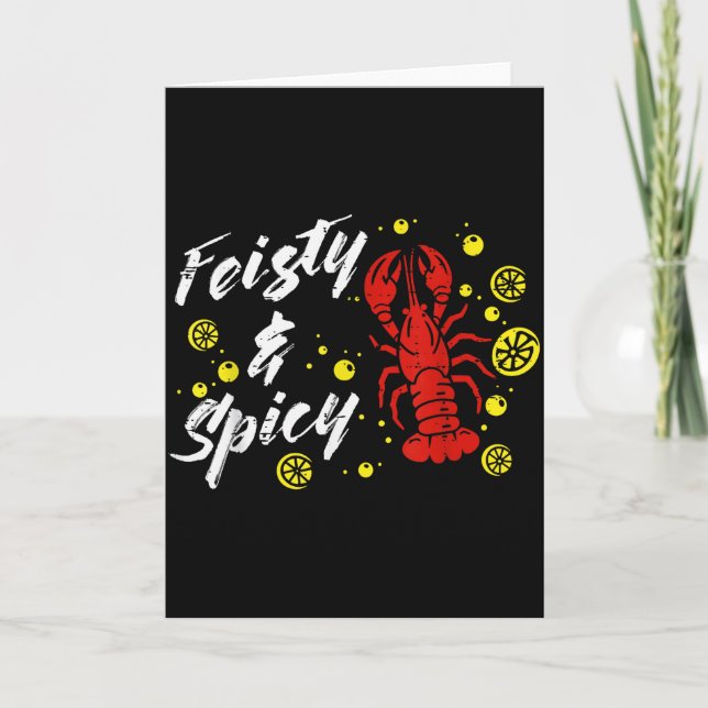 Crayfish Feisty And Scy Lemons Crawfish Women Men  Card (Front)