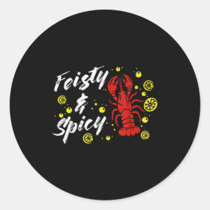 Crayfish Feisty And Scy Lemons Crawfish Women Men Classic Round Sticker