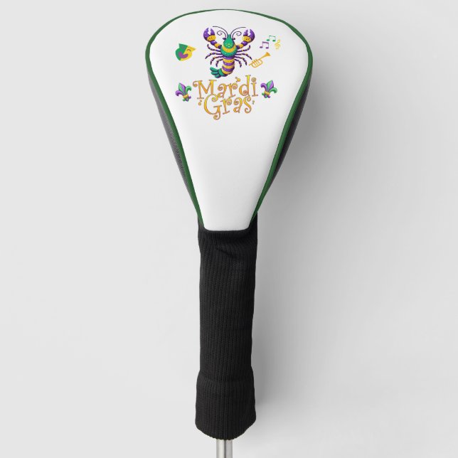 Crayfish Fleur de lis Mardi Gras  Golf Head Cover (Front)