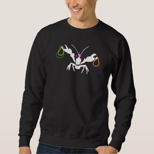 Crayfish Sunglass Beads Lobster Crawfish Mardi Gra Sweatshirt