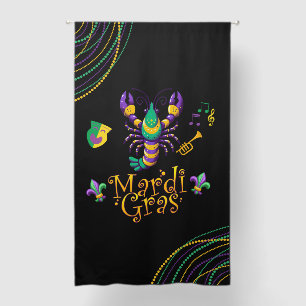 Crayfish/trumpet/mask/fleur de lis Mardi Gras Blackout Curtains