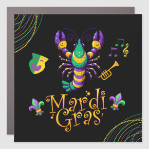 Crayfish/trumpet/mask/fleur de lis Mardi Gras  Car Magnet
