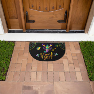 Crayfish/trumpet/mask/fleur de lis Mardi Gras Doormat