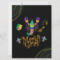 Crayfish/trumpet/mask/fleur de lis Mardi Gras