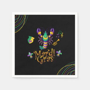 Crayfish/trumpet/mask/fleur de lis Mardi Gras  Napkins