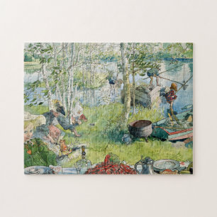 Crayfishing, 1895 by Carl Larsson Jigsaw Puzzle