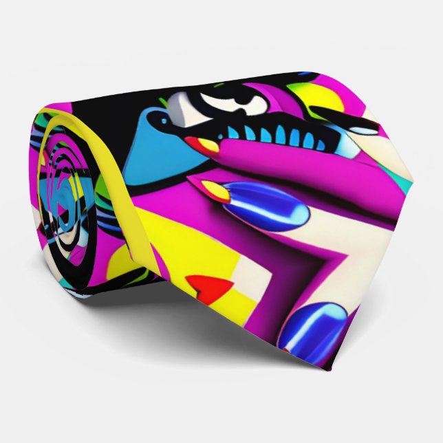 craying for you pshycodelic editable neck tie (Rolled)