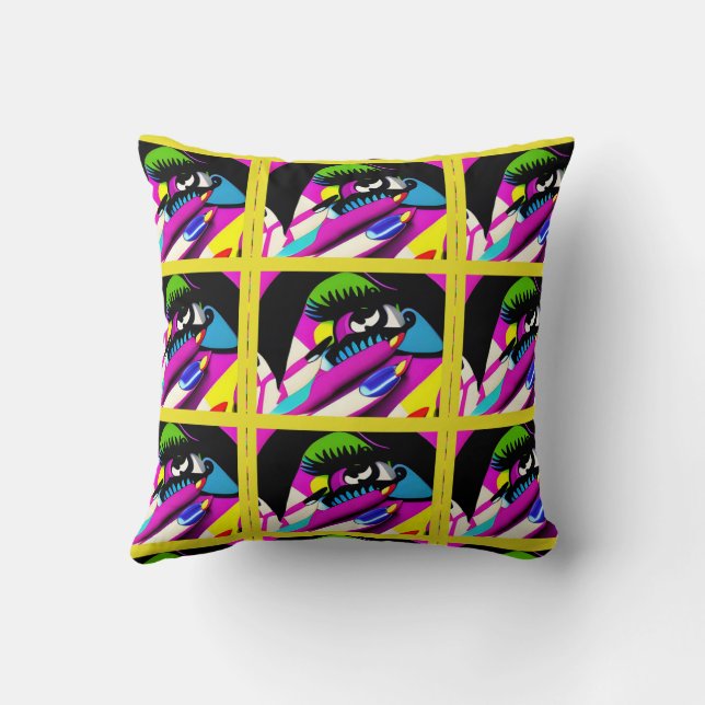 craying for you pshycodelic editable throw pillow (Back)